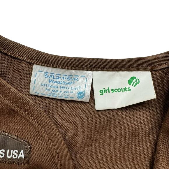 BUILD A BEAR Brown Girl Scouts Vest Brownies Uniform - Picture 3 of 3